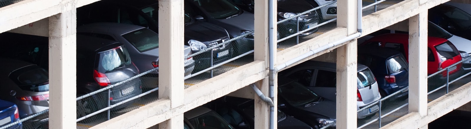 Parking garage with cars